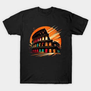 Roman Colosseum Italy Retro Design T-Shirt